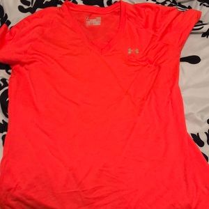 Coral colored Under Armour shirt